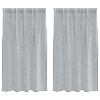 Vorhänge mit Vorhängen 2 pcs Dunkelgrau 140 x 140 cm Polyester