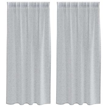 Vorhänge mit Vorhängen 2 pcs Dunkelgrau 140 x 175 cm Polyester