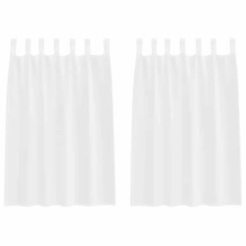 Vorhänge mit Vorhängen 2 pcs Weiß 140 x 140 cm Polyester