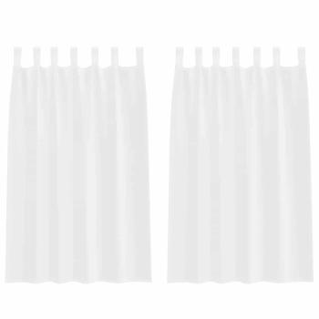 Vorhänge mit Vorhängen 2 pcs Weiß 140 x 175 cm Polyester