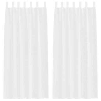 Vorhänge mit Vorhängen 2 pcs Weiß 140 x 245 cm Polyester