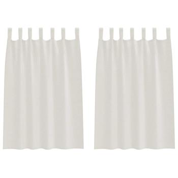 Vorhänge mit Vorhängen 2 pcs Cremefarben 140 x 140 cm Polyester