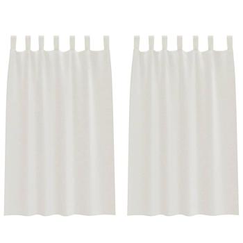 Vorhänge mit Vorhängen 2 pcs Cremefarben 140 x 175 cm Polyester