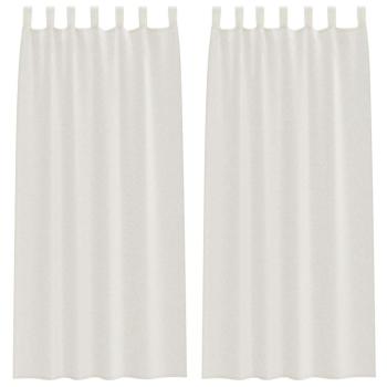 Vorhänge mit Vorhängen 2 pcs Cremefarben 140 x 260 cm Polyester