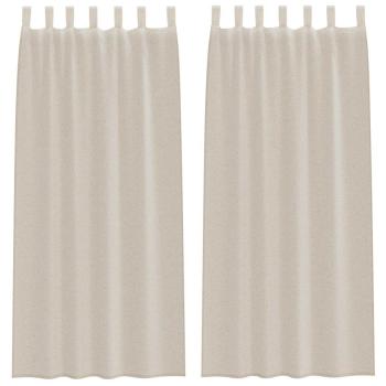 Vorhänge mit Vorhängen 2 pcs Sand 140 x 225 cm Polyester