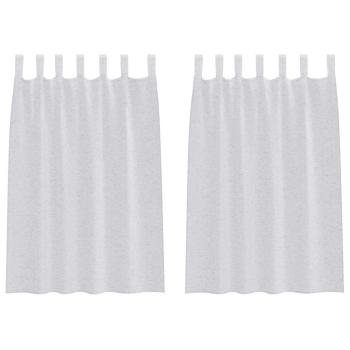 Vorhänge mit Vorhängen 2 pcs Hellgrau 140 x 140 cm Polyester