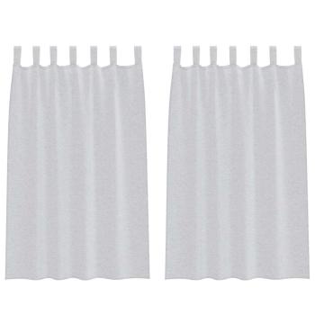 Vorhänge mit Vorhängen 2 pcs Hellgrau 140 x 175 cm Polyester