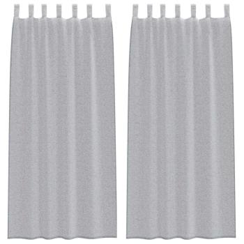 Vorhänge mit Vorhängen 2 pcs Dunkelgrau 140 x 245 cm Polyester
