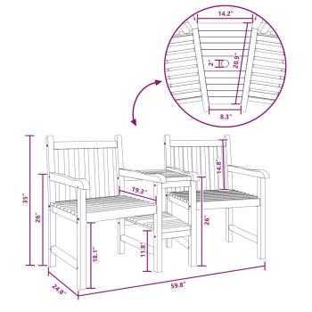 Outdoor-Stühle mit Regal Braun 152 x 63 x 89 cm Teak-Massivholz