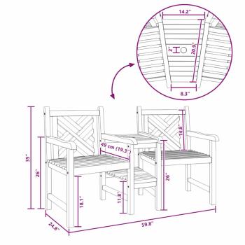 Outdoor-Stühle mit Regal Lattice Braun 152 x 63 x 89 cm Teak-Massivholz