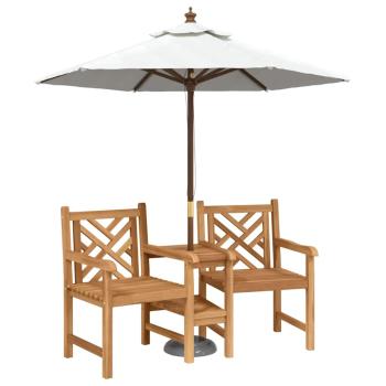 Outdoor-Stühle mit Regal Lattice Braun 152 x 63 x 89 cm Teak-Massivholz