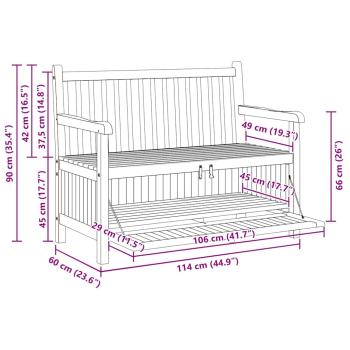 Gartenaufbewahrungsbank Braun 228 x 60 x 90 cm Teak-Massivholz