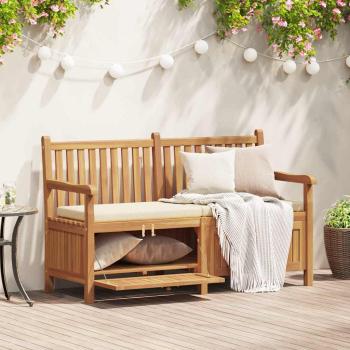 ARDEBO.de - Gartenaufbewahrungsbank Braun 150 x 60 x 90 cm Teak-Massivholz