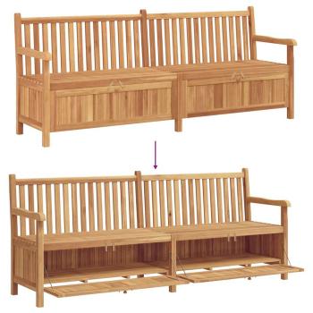 Gartenaufbewahrungsbank Braun 228 x 60 x 90 cm Teak-Massivholz