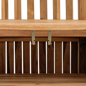 Gartenaufbewahrungsbank Braun 228 x 60 x 90 cm Teak-Massivholz