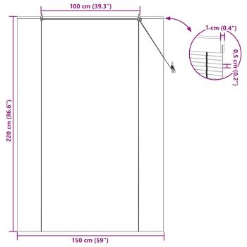 Rollo Braun 150 x 220 cm Bambus