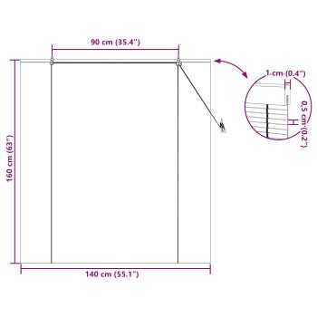 Rollo Gelb 140 x 160 cm Bambus