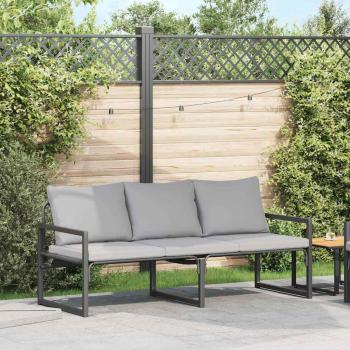 ARDEBO.de - Gartenbank Schwarz 61 x 72,5 x 71 cm Stahl