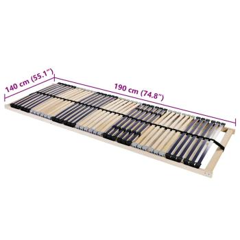 Lattenrost Braun 140 x 190 cm Massives Buchenholz