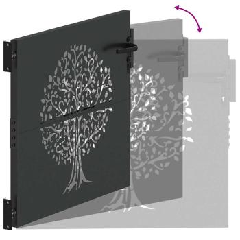 Gartentor Schwarz 100 x 100 cm Pulverbeschichteter Stahl