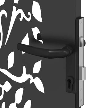 Gartentor Schwarz 100 x 200 cm Pulverbeschichteter Stahl