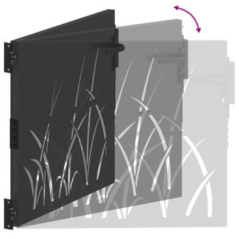 Gartentor Schwarz 105 x 100 cm Pulverbeschichteter Stahl