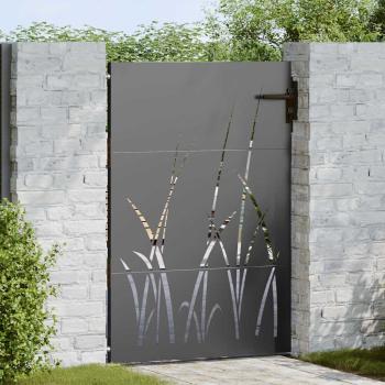 ARDEBO.de - Gartentor Schwarz 105 x 125 cm Pulverbeschichteter Stahl