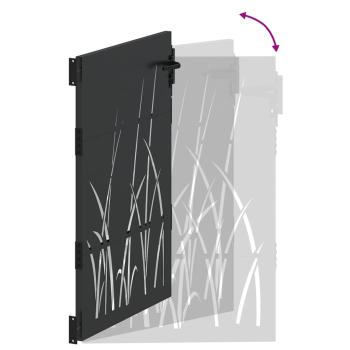 Gartentor Schwarz 105 x 125 cm Pulverbeschichteter Stahl