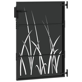 Gartentor Schwarz 105 x 150 cm Pulverbeschichteter Stahl