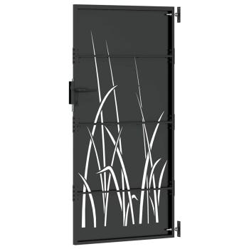 Gartentor Schwarz 105 x 200 cm Pulverbeschichteter Stahl