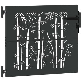 Gartentor Schwarz 105 x 100 cm Pulverbeschichteter Stahl