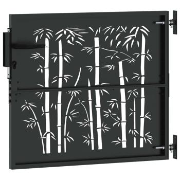 Gartentor Schwarz 105 x 100 cm Pulverbeschichteter Stahl