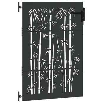 Gartentor Schwarz 105 x 150 cm Pulverbeschichteter Stahl
