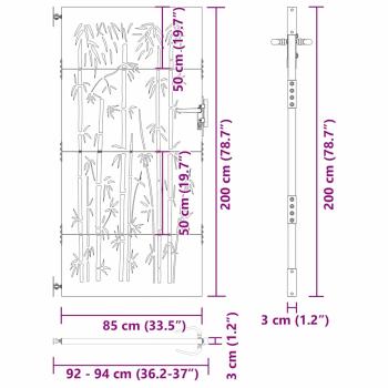 Gartentor Schwarz 105 x 200 cm Pulverbeschichteter Stahl