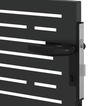 Gartentor Schwarz 105 x 100 cm Pulverbeschichteter Stahl
