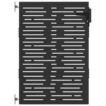 Gartentor Schwarz 105 x 125 cm Pulverbeschichteter Stahl