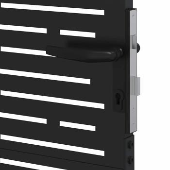 Gartentor Schwarz 105 x 125 cm Pulverbeschichteter Stahl