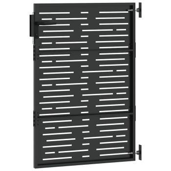 Gartentor Schwarz 105 x 150 cm Pulverbeschichteter Stahl