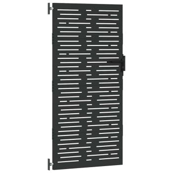 Gartentor Schwarz 105 x 175 cm Pulverbeschichteter Stahl