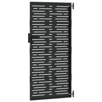 Gartentor Schwarz 105 x 175 cm Pulverbeschichteter Stahl