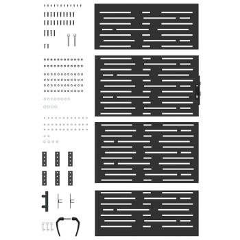 Gartentor Schwarz 105 x 200 cm Pulverbeschichteter Stahl