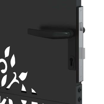 Gartentor Schwarz 105 x 125 cm Pulverbeschichteter Stahl