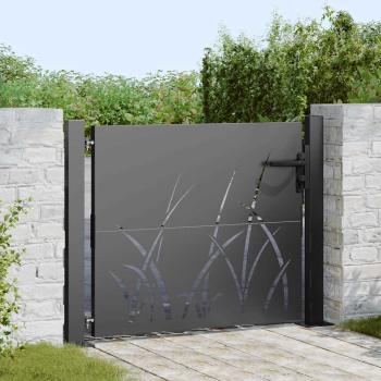 ARDEBO.de - Gartentor Schwarz 105 x 100 cm Pulverbeschichteter Stahl