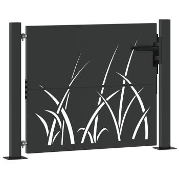 Gartentor Schwarz 105 x 100 cm Pulverbeschichteter Stahl