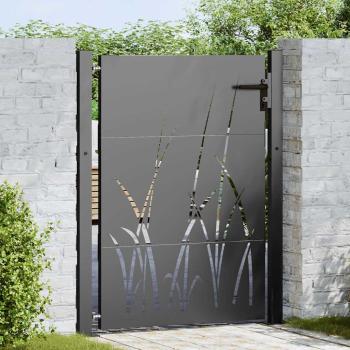 ARDEBO.de - Gartentor Schwarz 105 x 125 cm Pulverbeschichteter Stahl