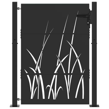 Gartentor Schwarz 105 x 125 cm Pulverbeschichteter Stahl