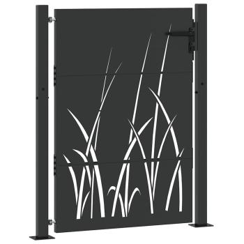 Gartentor Schwarz 105 x 125 cm Pulverbeschichteter Stahl