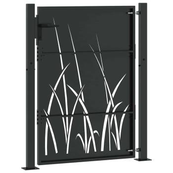Gartentor Schwarz 105 x 125 cm Pulverbeschichteter Stahl