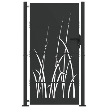 Gartentor Schwarz 105 x 175 cm Pulverbeschichteter Stahl
