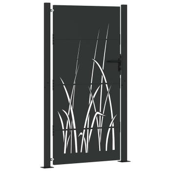 Gartentor Schwarz 105 x 175 cm Pulverbeschichteter Stahl